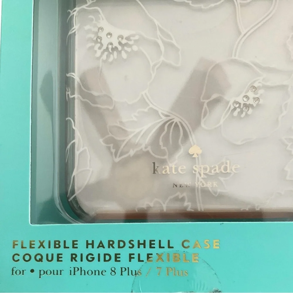 KATE SPADE Flexible Hardshell Cell Phone Case Transparent New In Box W/Grip NWOT